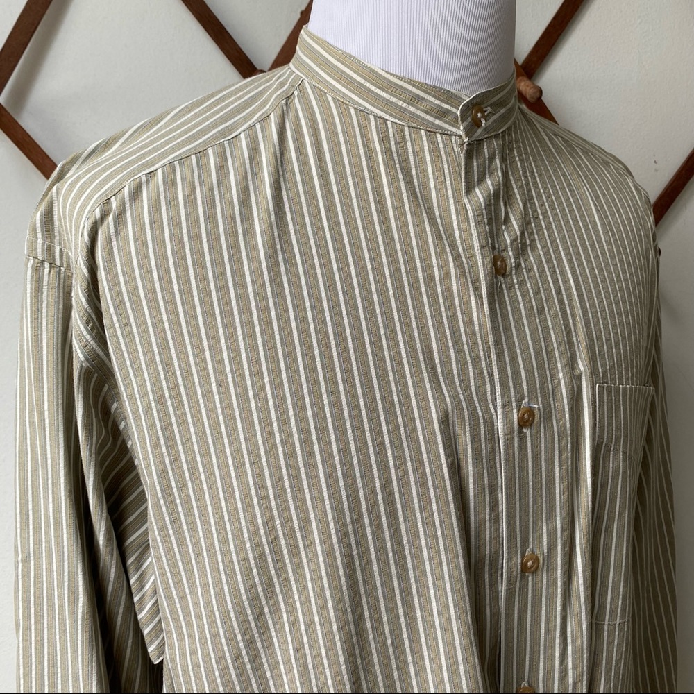 J. Peterman Mandarin Collar Button Down Shirt - Picture 10 of 15